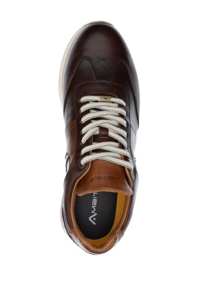 Scarpe uomo Ambitious 11319 sneaker running testa di moro pelle US24AM05