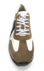 Scarpe uomo Ambitious 12677 sneaker running taupe/ white/ blue pelle US23AM14
