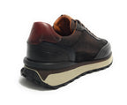 Scarpe uomo Ambitious sneaker pelle e tessuto testa di moro U25AM21 13689-6565AM