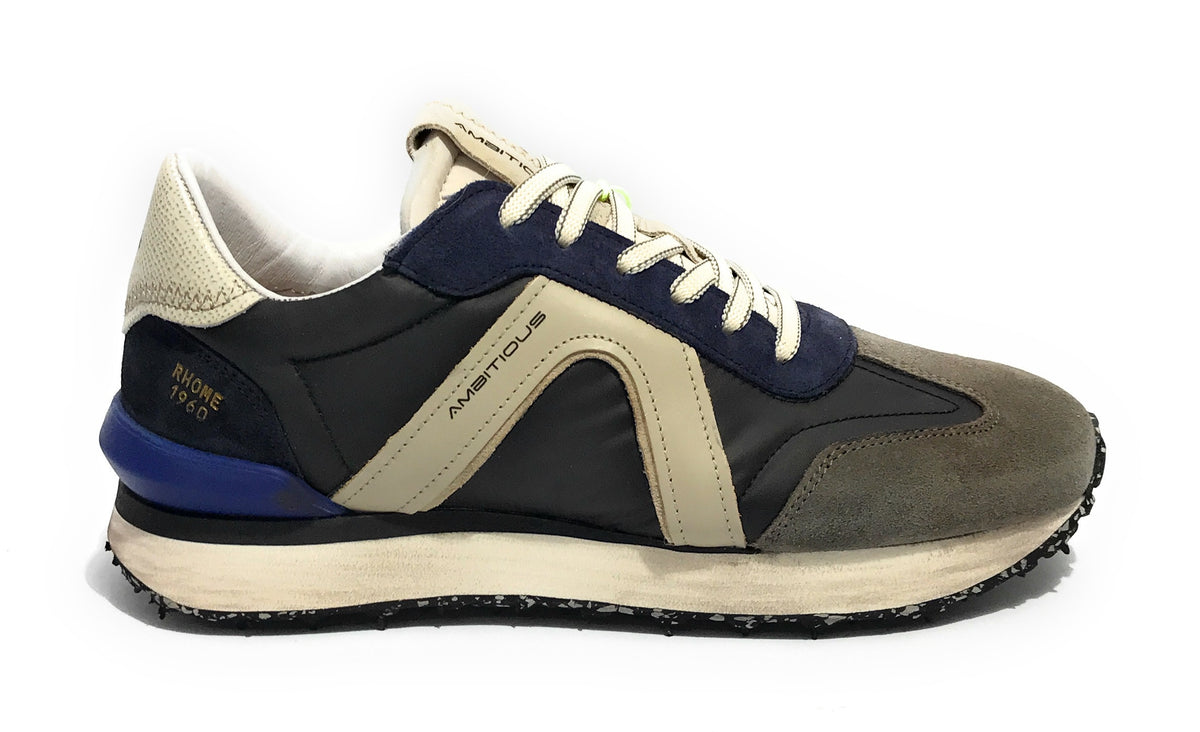 Scarpe uomo Ambitious 11538 sneaker running taupe / blu U24AM12