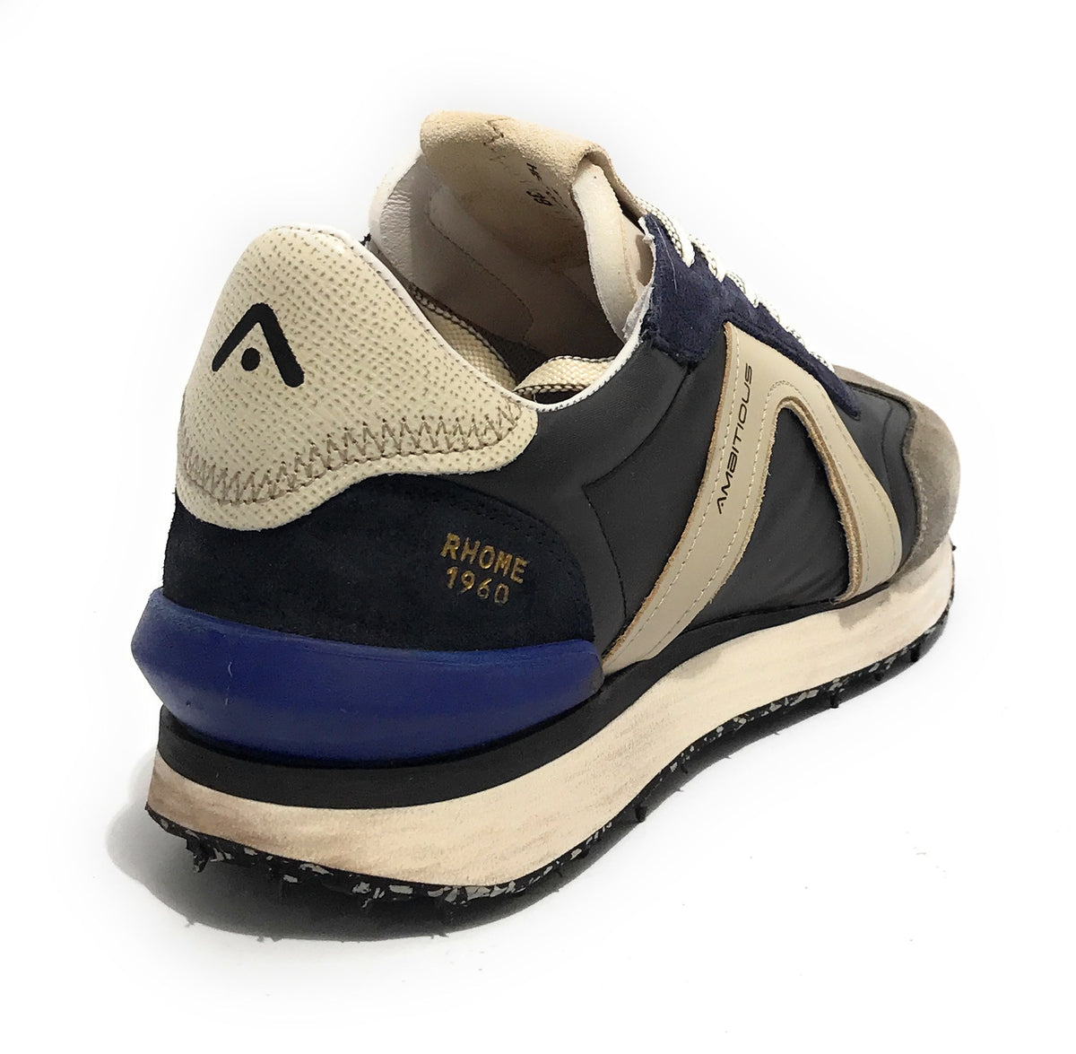 Scarpe uomo Ambitious 11538 sneaker running taupe / blu U24AM12