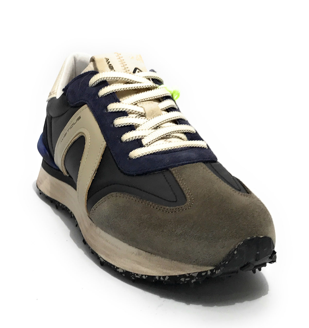 Scarpe uomo Ambitious 11538 sneaker running taupe / blu U24AM12