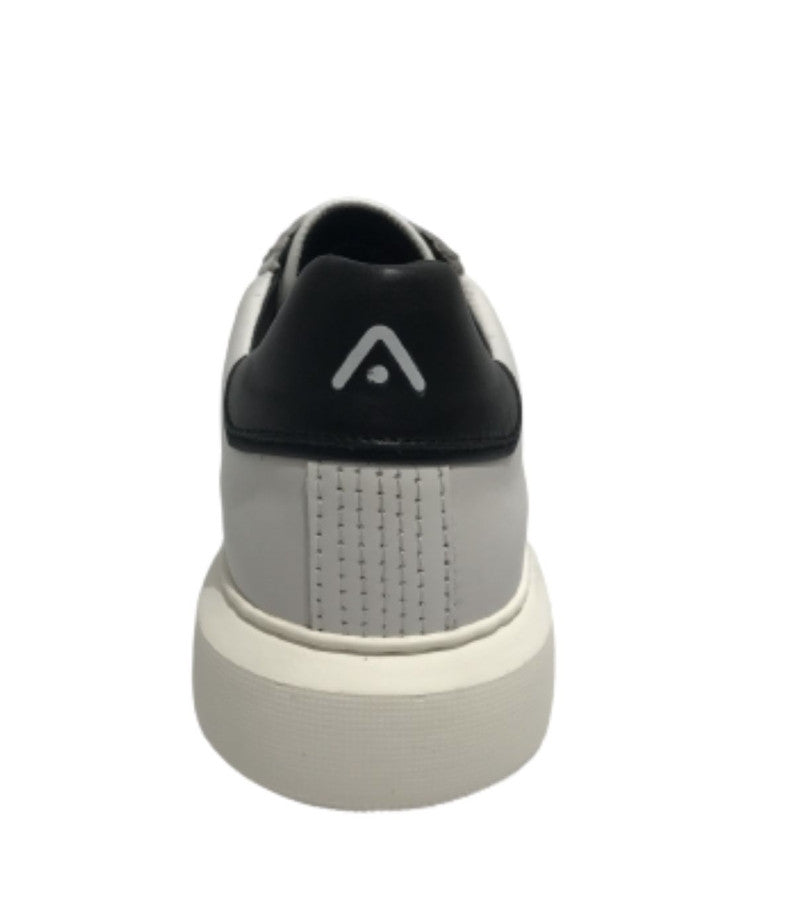 Scarpe uomo Ambitious 11677 sneakers in pelle bianco/ nero fondo alto US23AM02