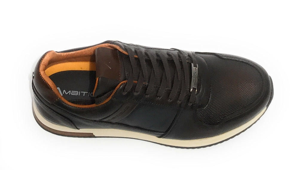 Scarpe uomo Ambitious 10966 sneaker running testa di moro US21AM35
