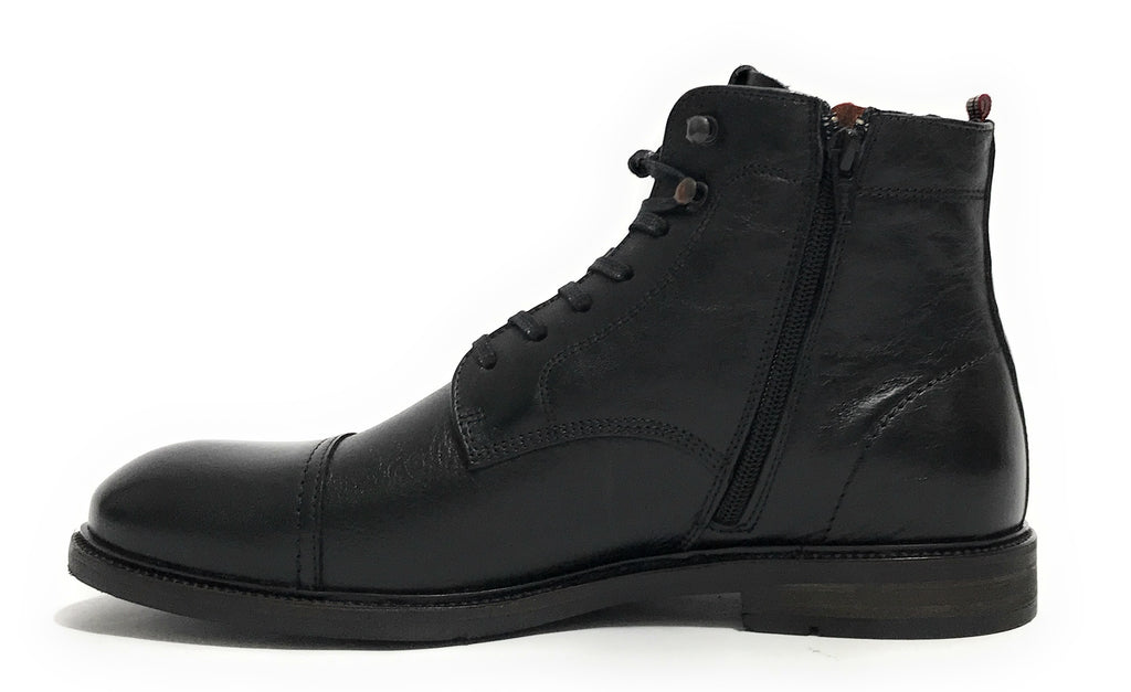Scarpe uomo Ambitious 13063 polacchino stringato in pelle black U24AM21