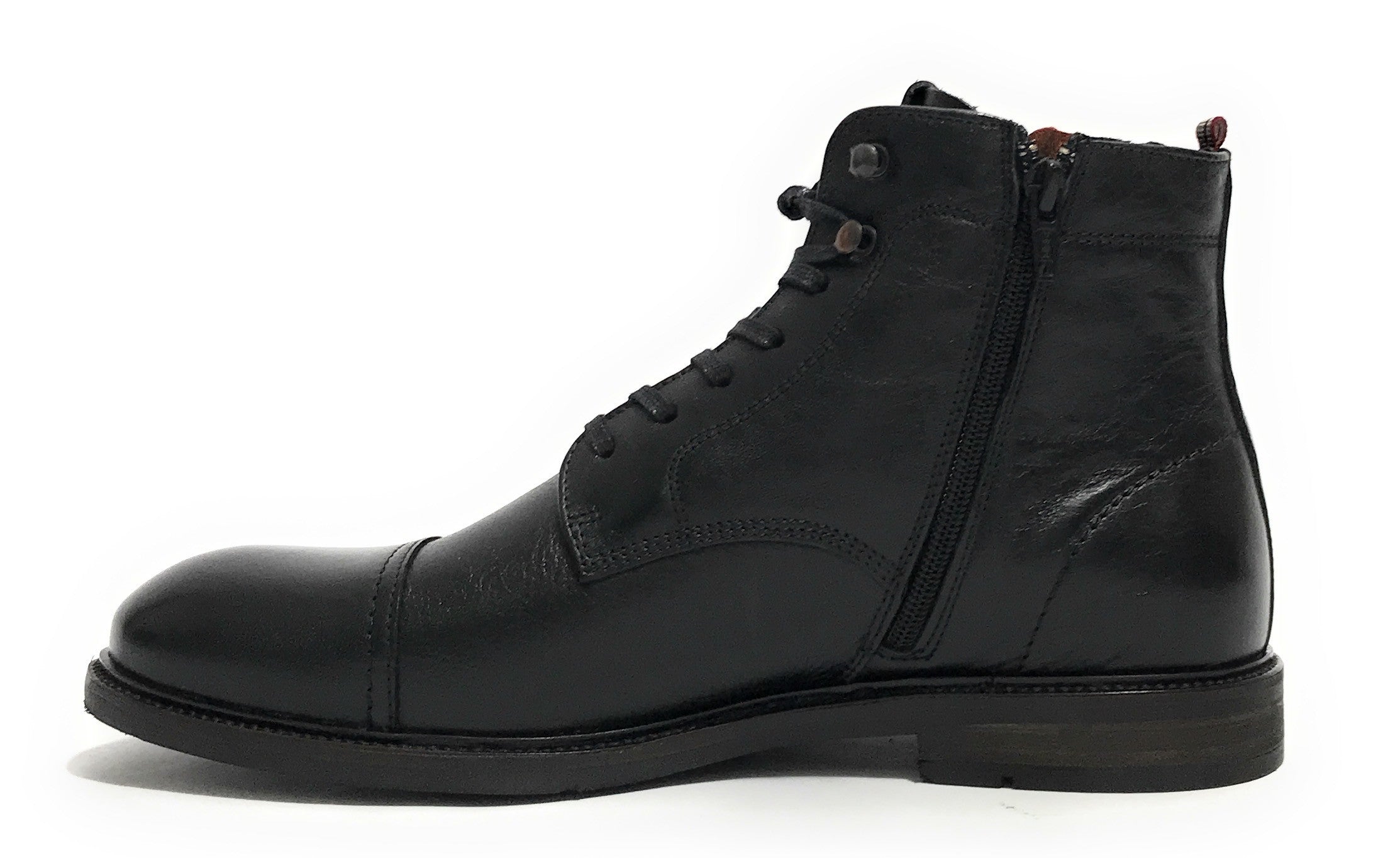 Scarpe uomo Ambitious 13063 polacchino stringato in pelle black U24AM21