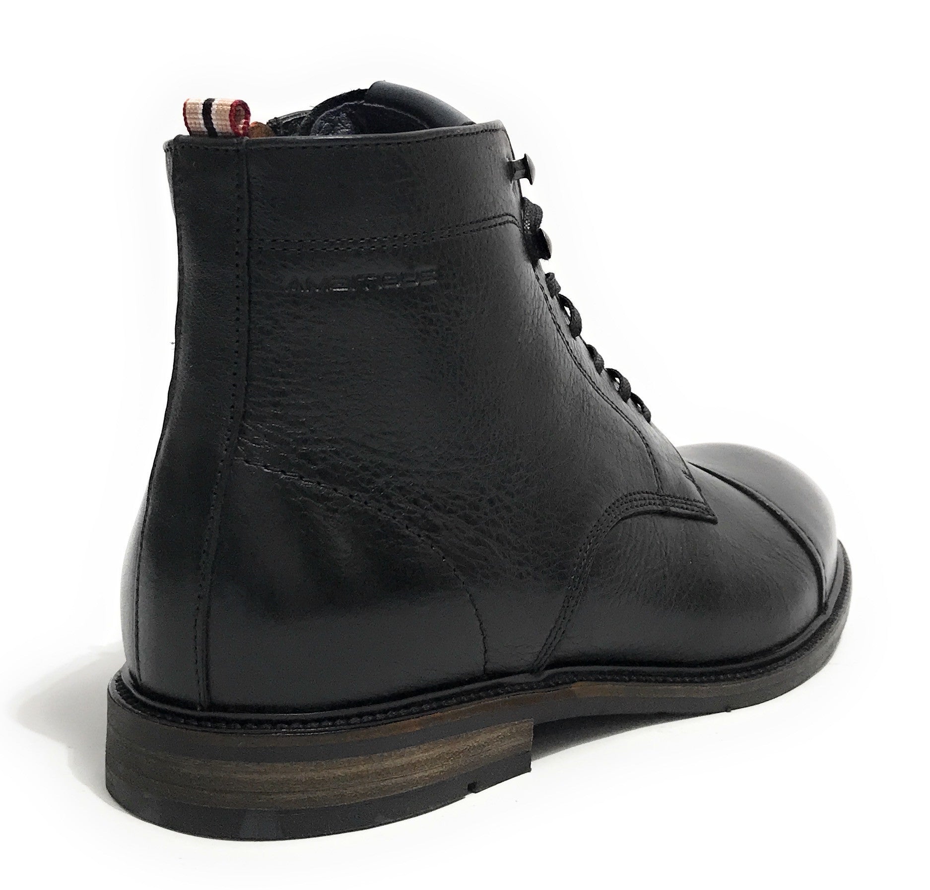 Scarpe uomo Ambitious 13063 polacchino stringato in pelle black U24AM21