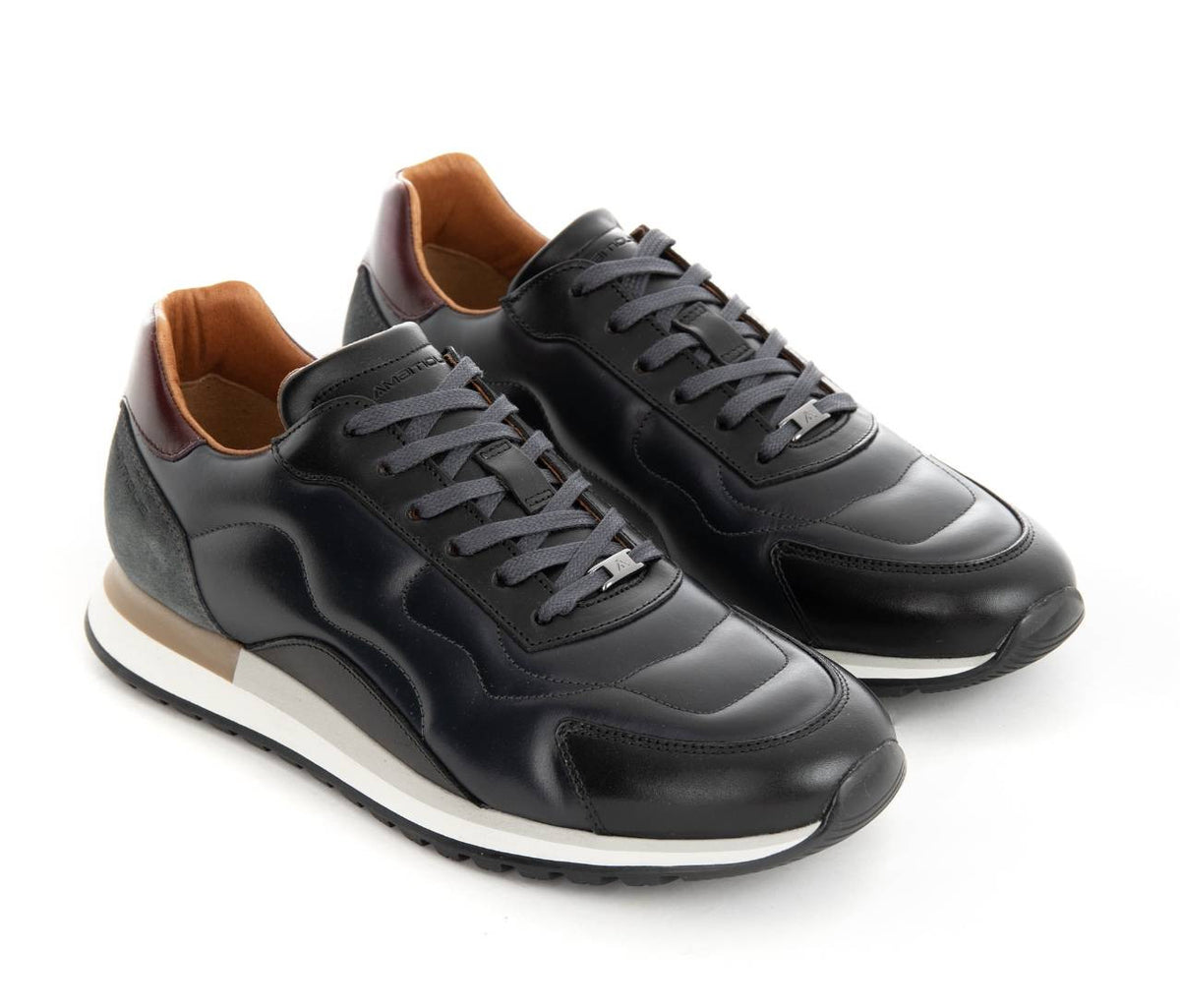 Scarpe uomo Ambitious sneaker pelle black U25AM14 12439_6335AM