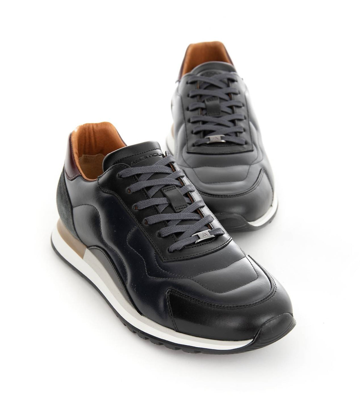 Scarpe uomo Ambitious sneaker pelle black U25AM14 12439_6335AM