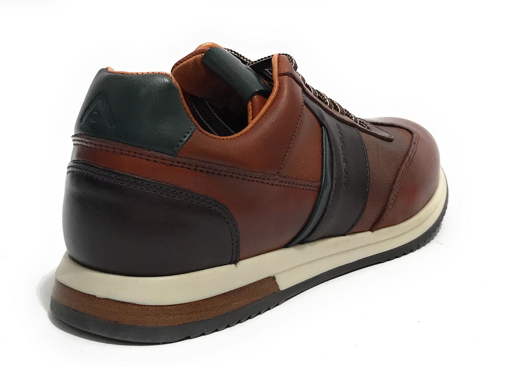 Scarpe uomo Ambitious 11721 sneaker running cognac combi pelle U24AM07