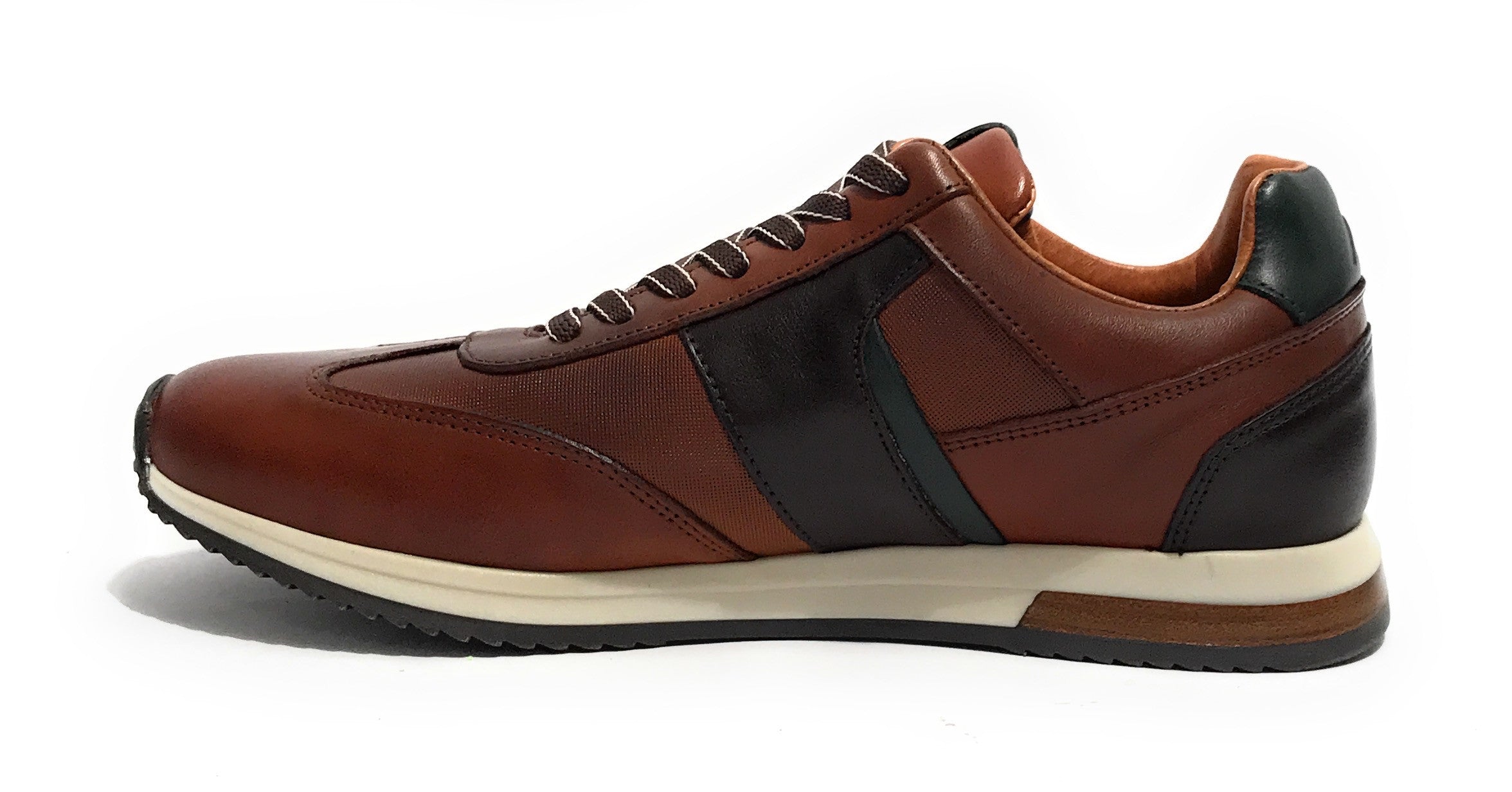 Scarpe uomo Ambitious 11721 sneaker running cognac combi pelle U24AM07