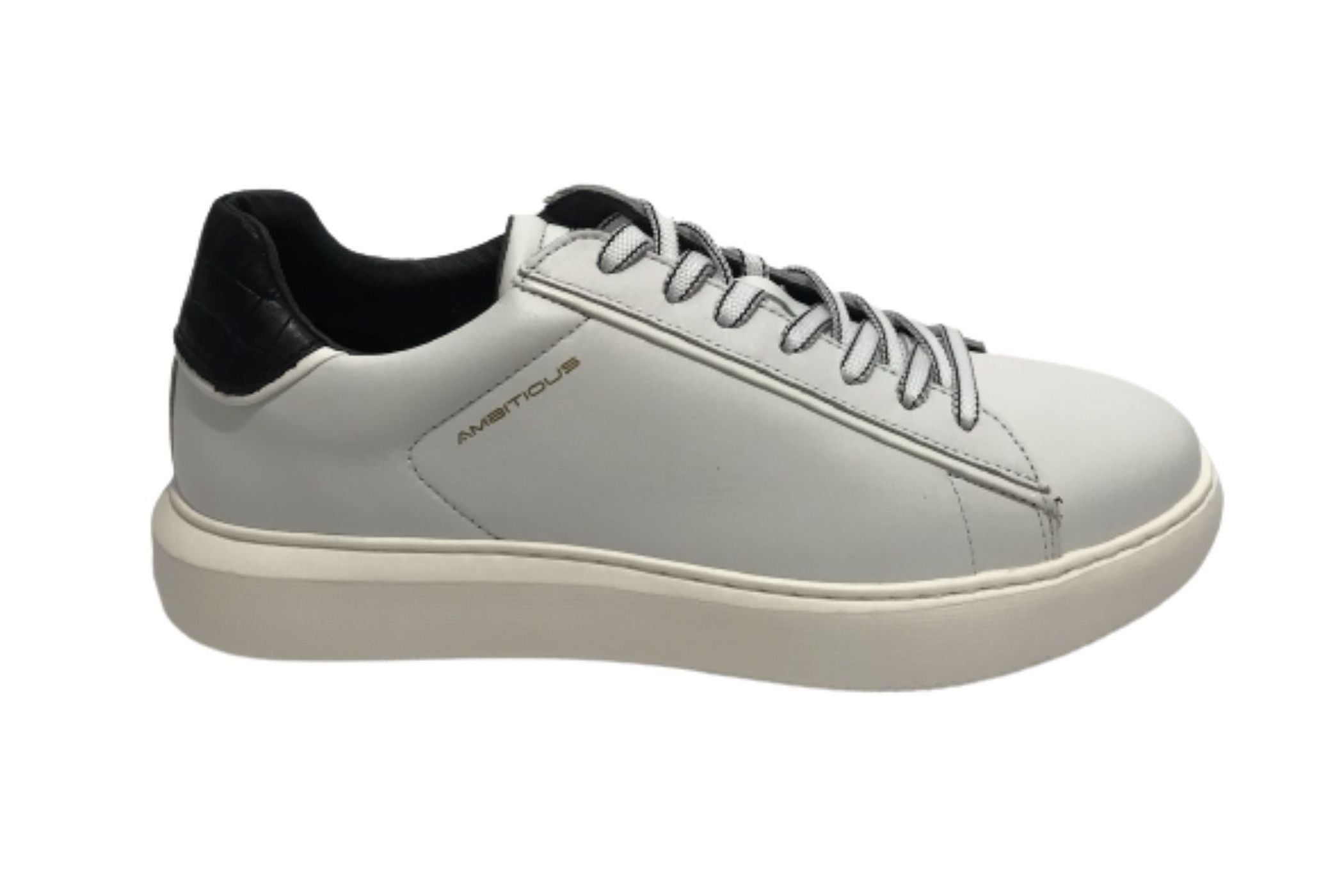 Scarpe uomo Ambitious 11677D sneaker bianco/ nero U24AM15
