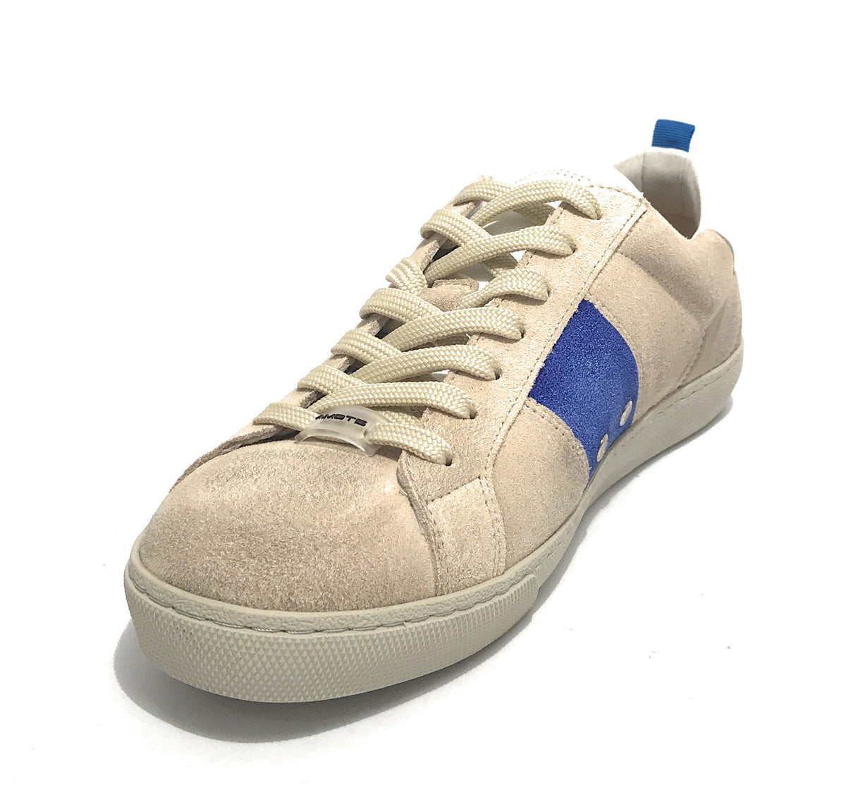 Scarpe uomo Ambitious sneaker 10398B in pelle scamociata beige/ white/ royal blu US21AM04