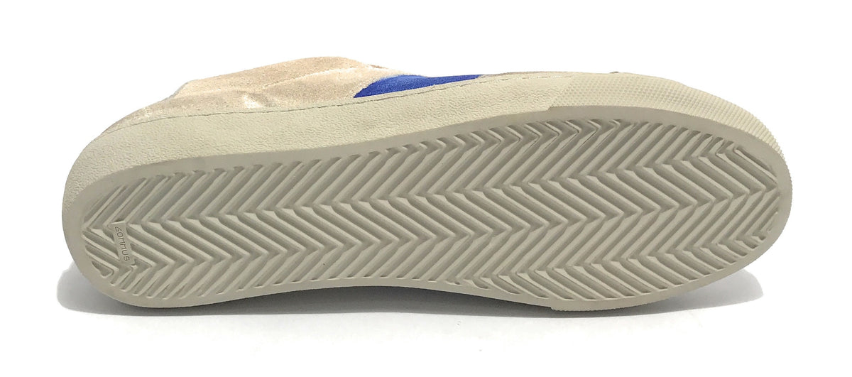 Scarpe uomo Ambitious sneaker 10398B in pelle scamociata beige/ white/ royal blu US21AM04