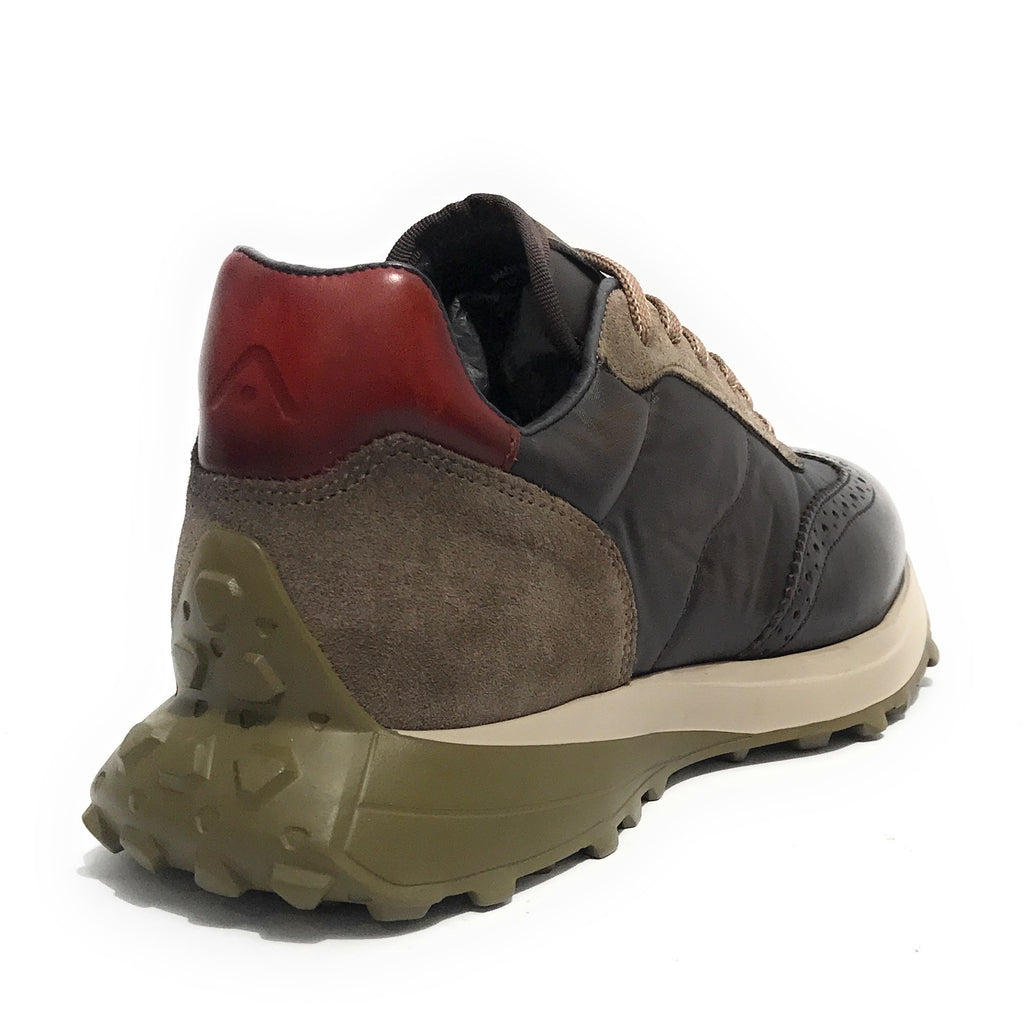 Scarpe uomo Ambitious 11752A sneaker running nero combi pelle/ nylon U24AM02