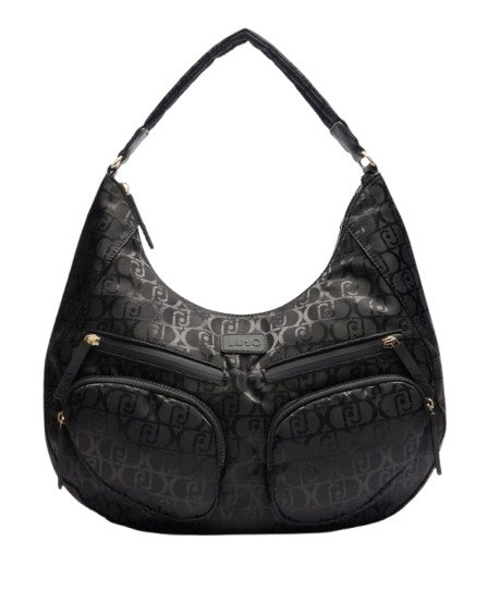 Borsa donna Liu-jo hobo L tessuto jacquard nero BS25LJ124 TA5245 T2801