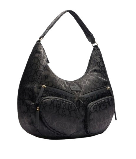 Borsa donna Liu-jo hobo L tessuto jacquard nero BS25LJ124 TA5245 T2801