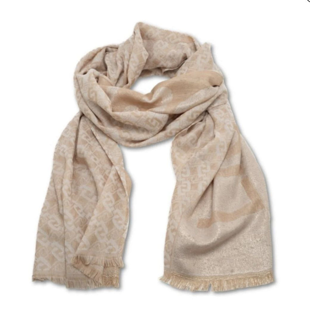 Sciarpa Liu Jo donna stola jacquard logo cammello CS25LJ09 2A5004 T0300