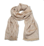 Sciarpa Liu Jo donna stola jacquard logo cammello CS25LJ09 2A5004 T0300