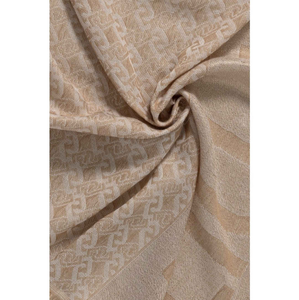 Sciarpa Liu Jo donna stola jacquard logo cammello CS25LJ09 2A5004 T0300