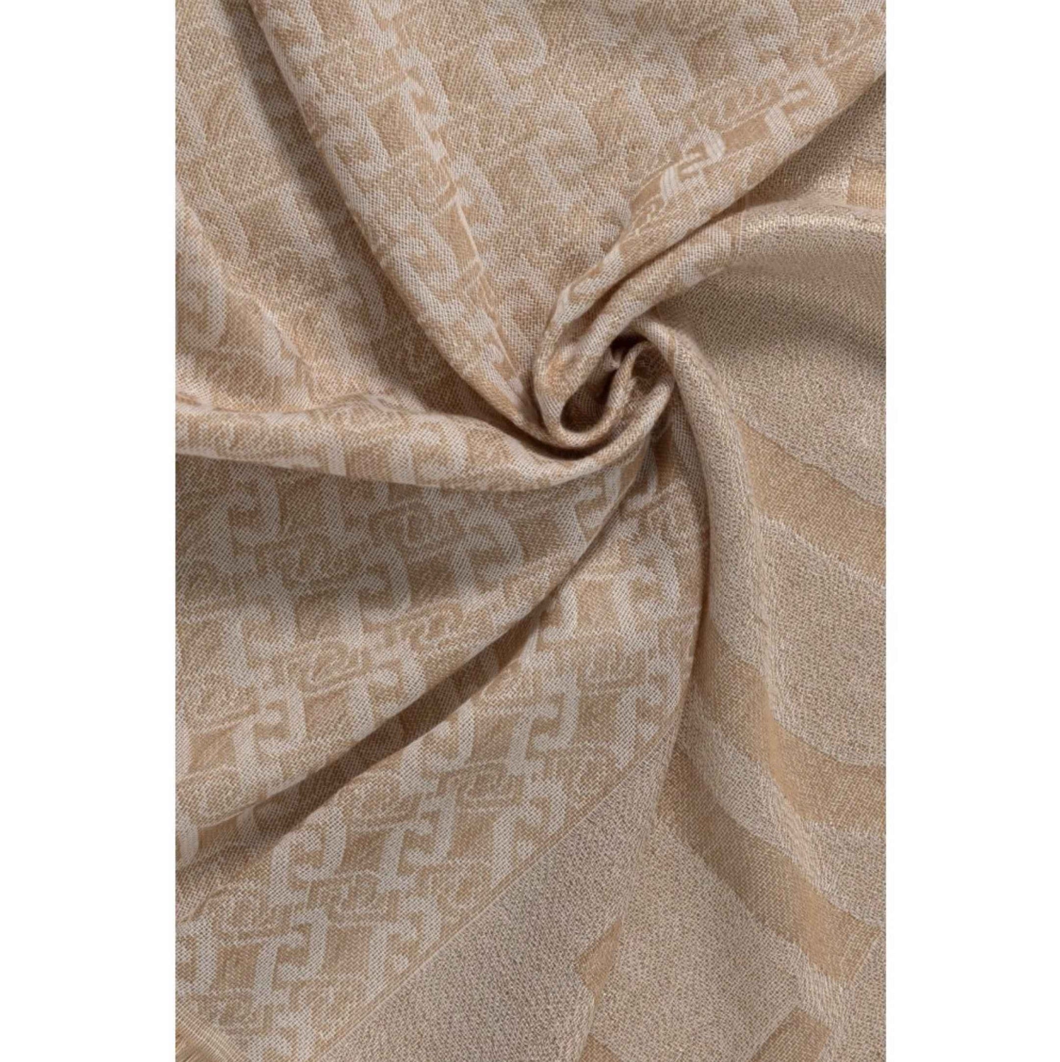 Sciarpa Liu Jo donna stola jacquard logo cammello CS25LJ09 2A5004 T0300