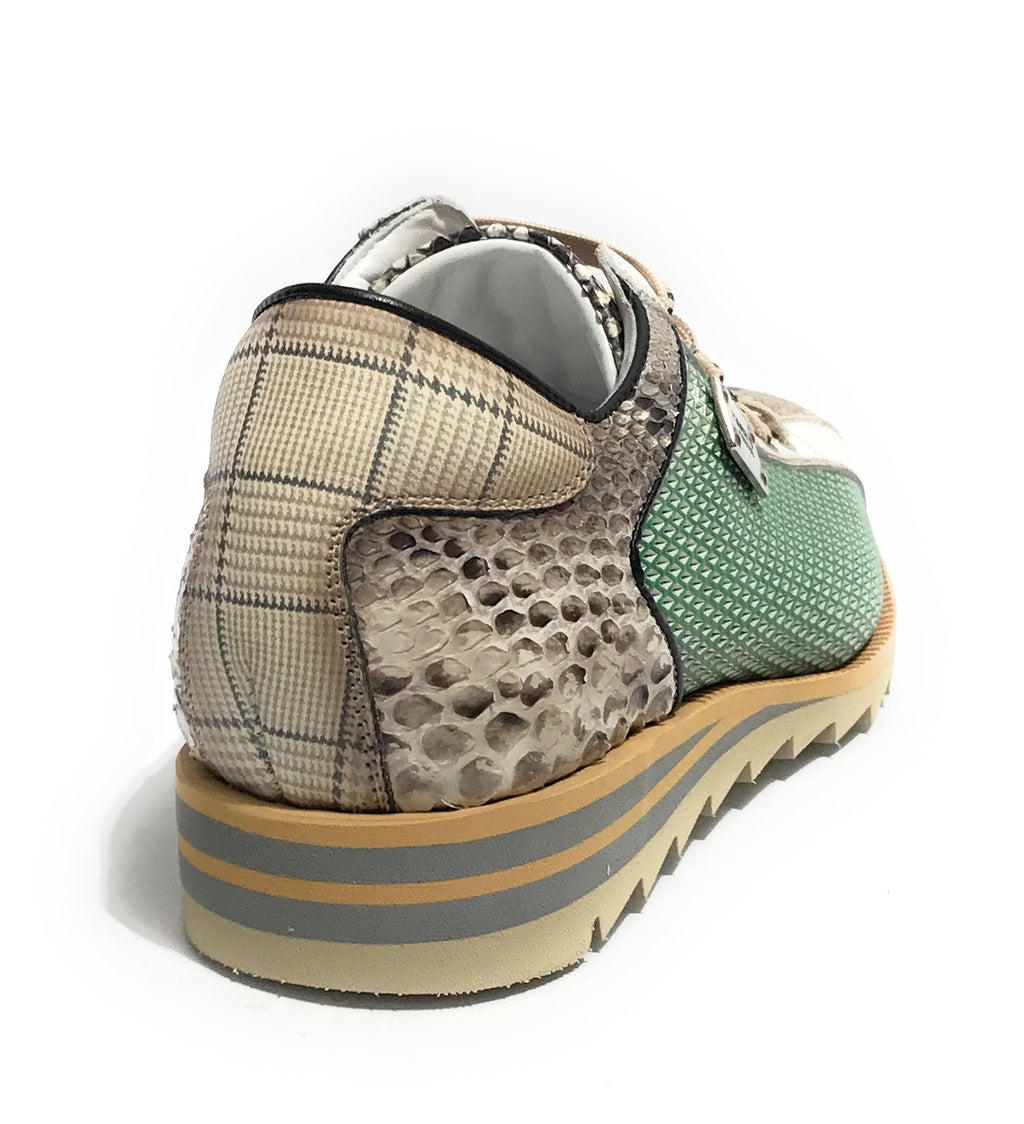 Scarpe uomo Harris sneaker pelle roccia opaco/ jingo bianco sfumato verde U17HA217 2817