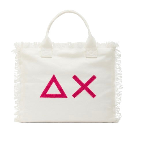 Borsa donna Sun 68 Canvas beach big bag bianco BS25SU22 X35220