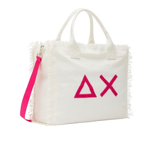 Borsa donna Sun 68 Canvas beach big bag bianco BS25SU22 X35220