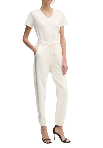 Pantalone donna Liu Jo in felpa white milk ES25LJ40 TA5051 FS000 10105