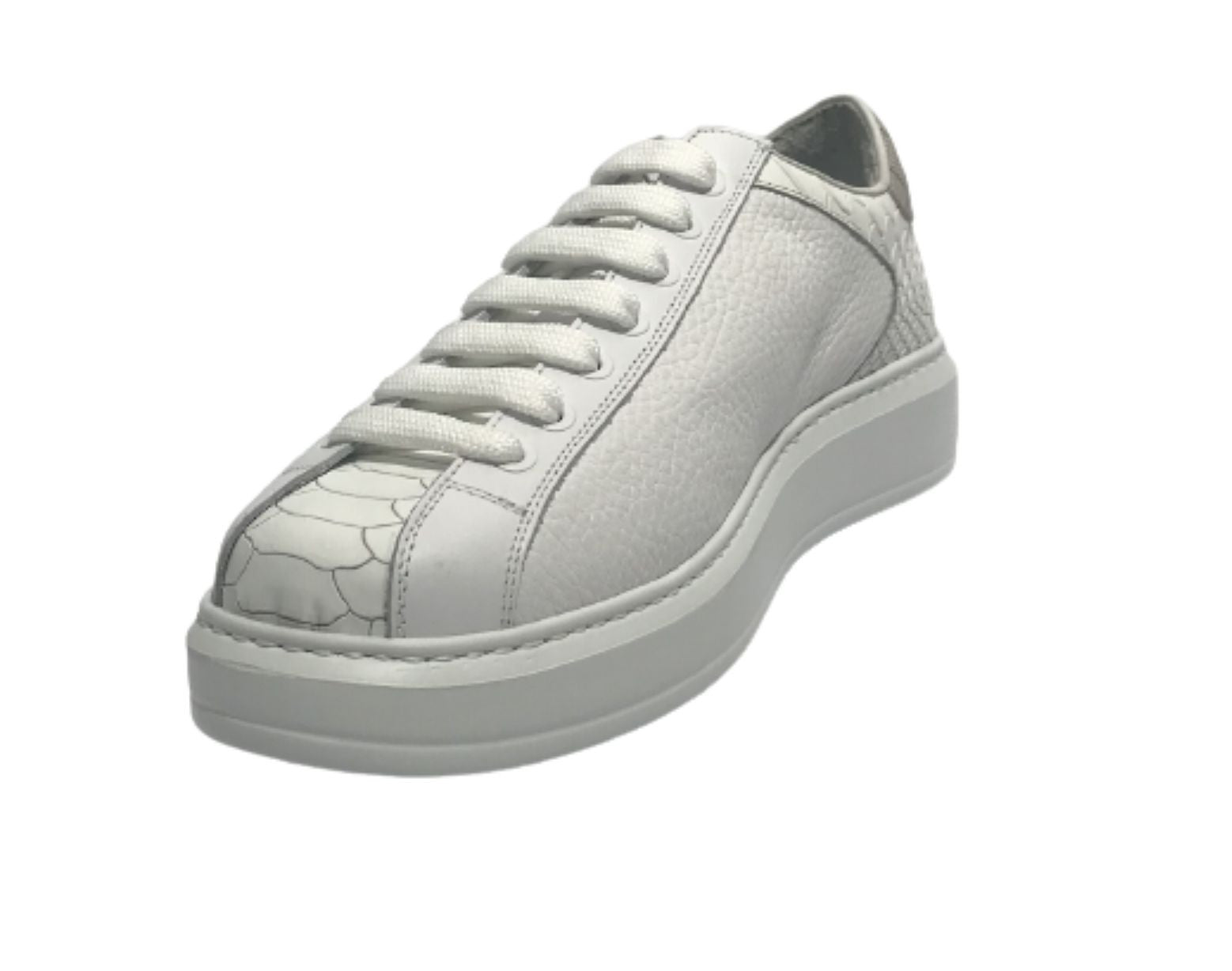 Scarpe uomo Harris Sport sneakers in pelle pregiata bianco/ tweed U17HA182