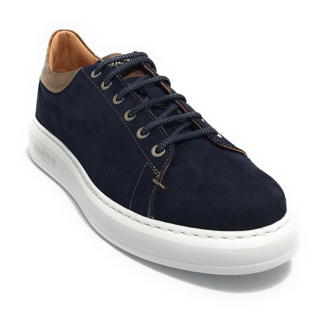 Scarpe uomo Harris Sport sneakers in pelle scamosciata ink blue/ shade lino U17HA191 PAUL/22