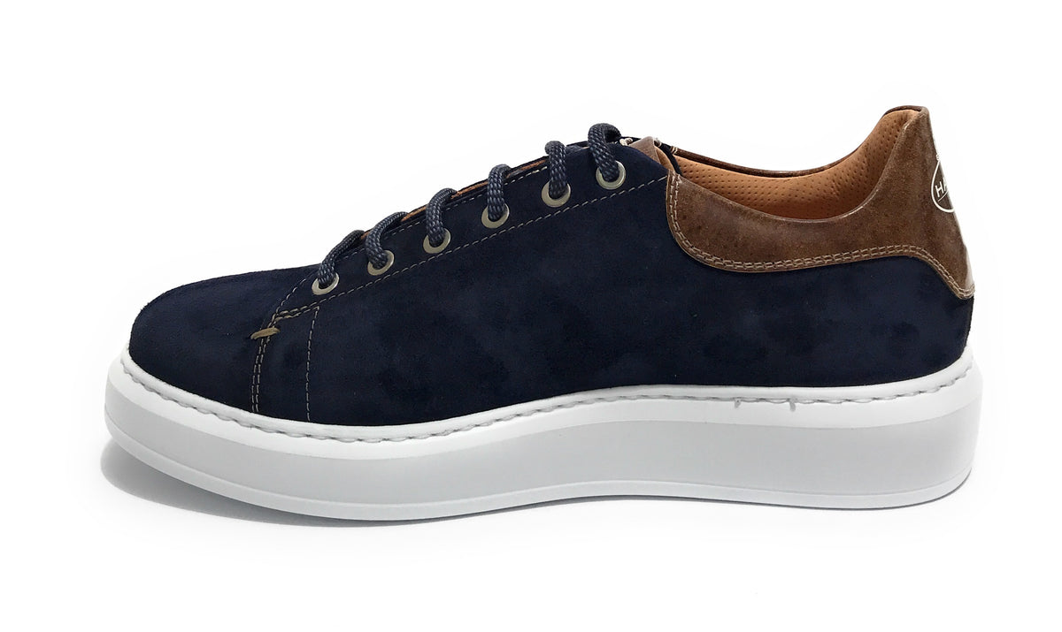 Scarpe uomo Harris Sport sneakers in pelle scamosciata ink blue/ shade lino U17HA191 PAUL/22