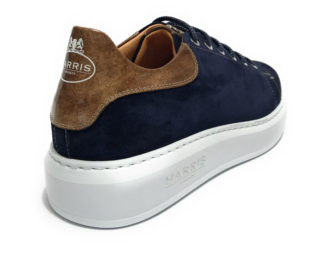 Scarpe uomo Harris Sport sneakers in pelle scamosciata ink blue/ shade lino U17HA191 PAUL/22