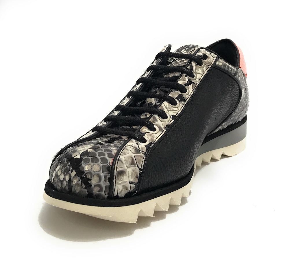 Scarpe Uomo Harris Sneaker Pelle stampa fish nero/ roccia/ splash arancione U17HA187