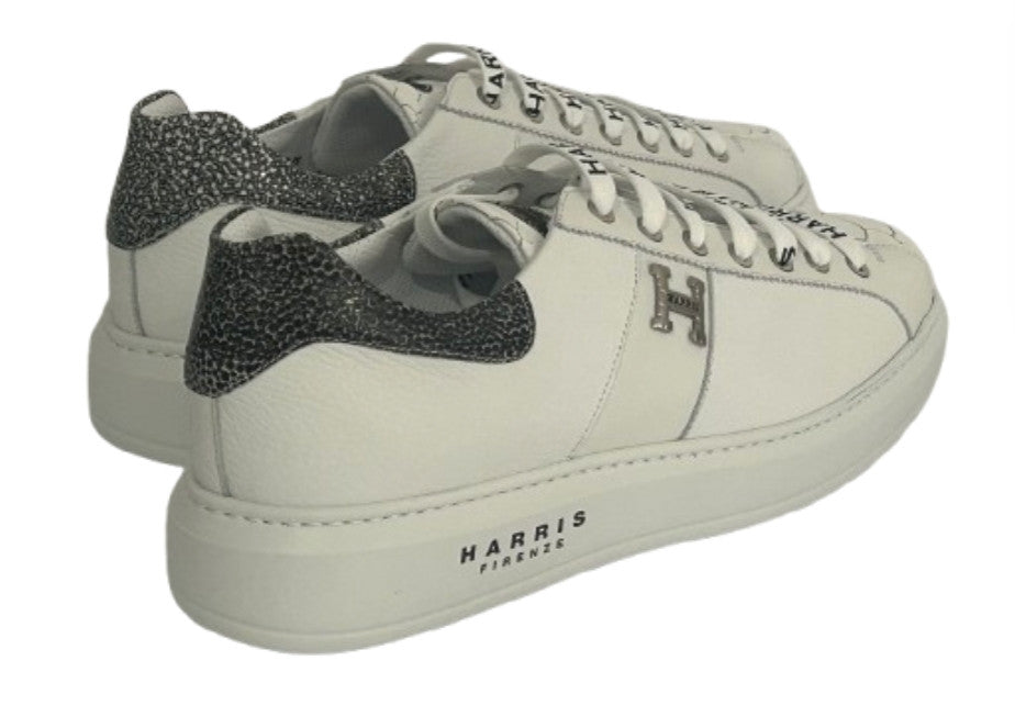 Scarpe uomo Harris Sport sneakers in pelle bianco/ shade fumé U17HA175