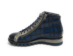 Scarpe uomo Harris polacchino pelle stampa cocco shade blue/ kubric nero U17HA189