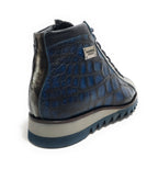 Scarpe uomo Harris polacchino pelle stampa cocco shade blue/ kubric nero U17HA189