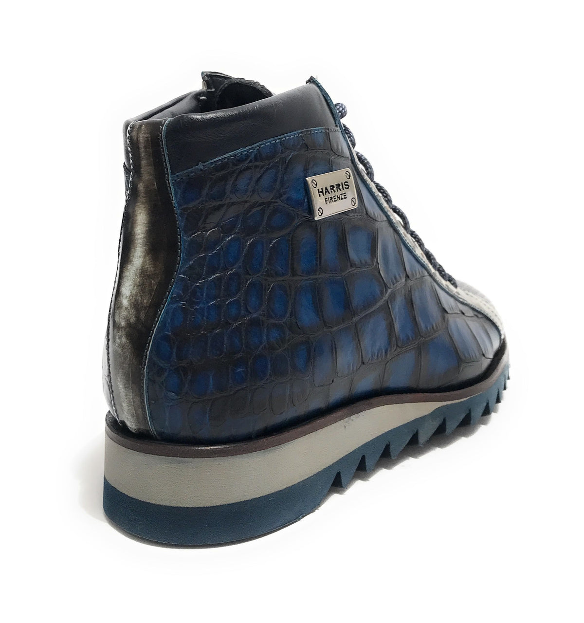 Scarpe uomo Harris polacchino pelle stampa cocco shade blue/ kubric nero U17HA189