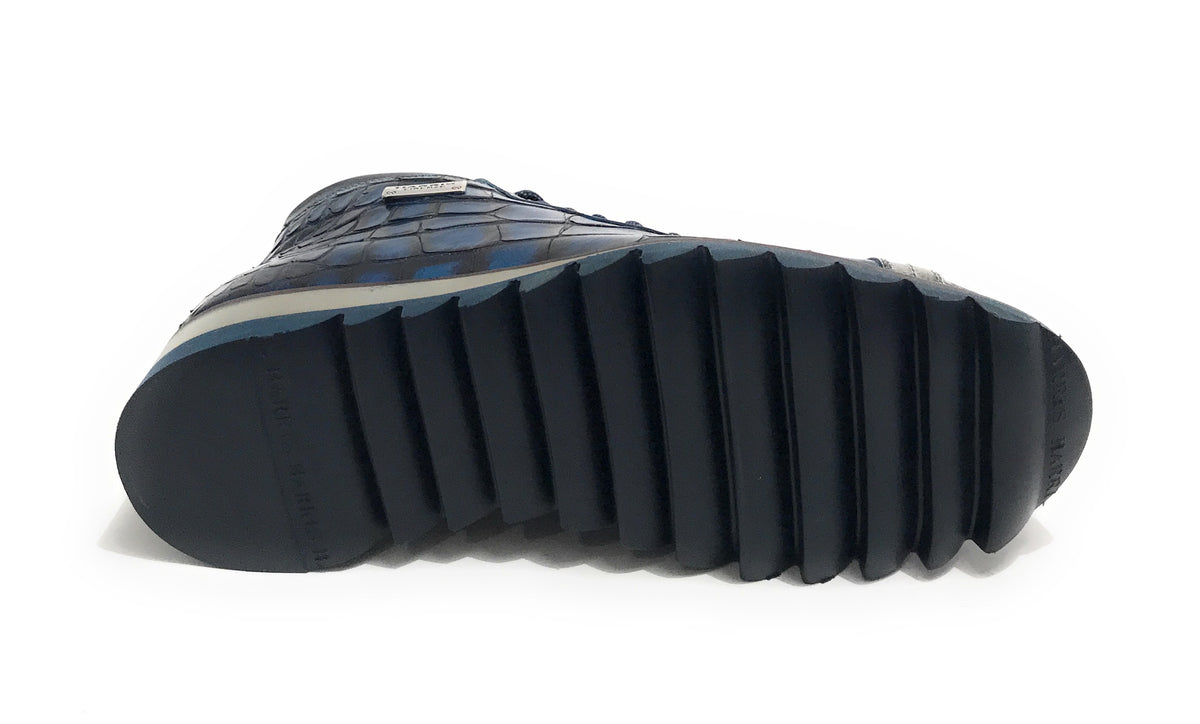Scarpe uomo Harris polacchino pelle stampa cocco shade blue/ kubric nero U17HA189