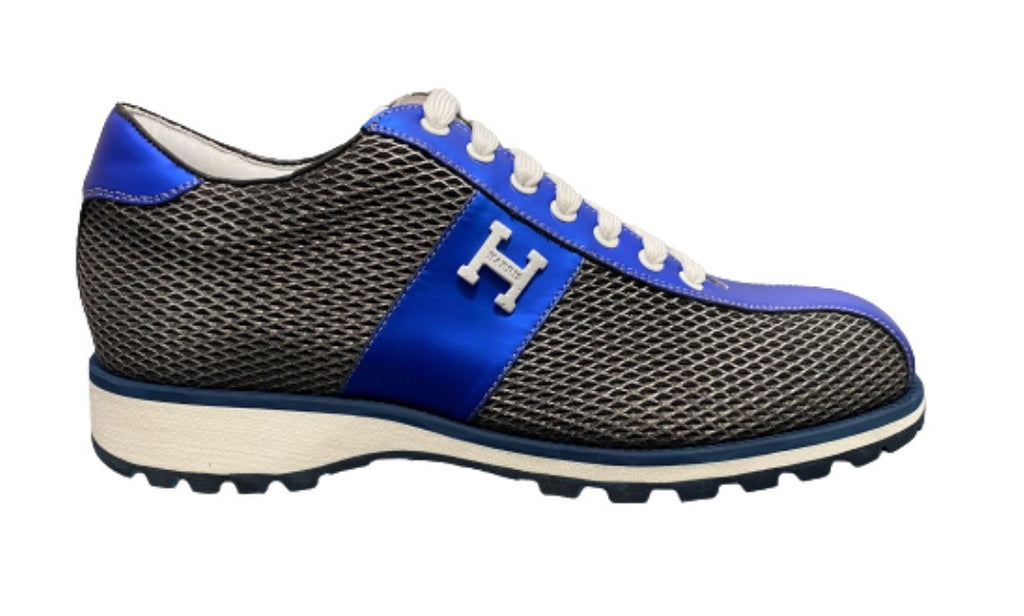 Scarpe uomo Harris sneaker pelle shade jingo metal/ azzurro fluo U17HA156