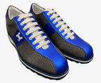 Scarpe uomo Harris sneaker pelle shade jingo metal/ azzurro fluo U17HA156