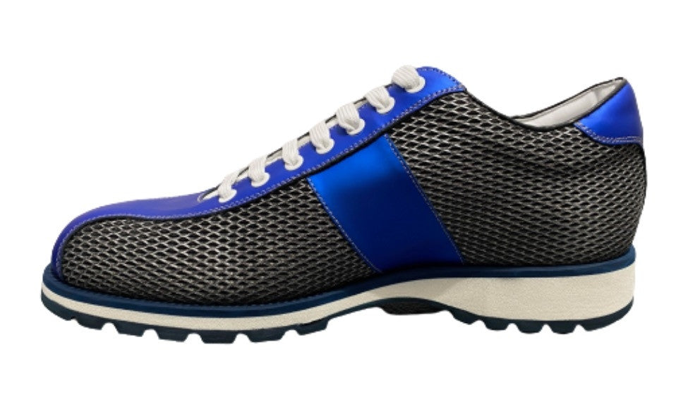 Scarpe uomo Harris sneaker pelle shade jingo metal/ azzurro fluo U17HA156