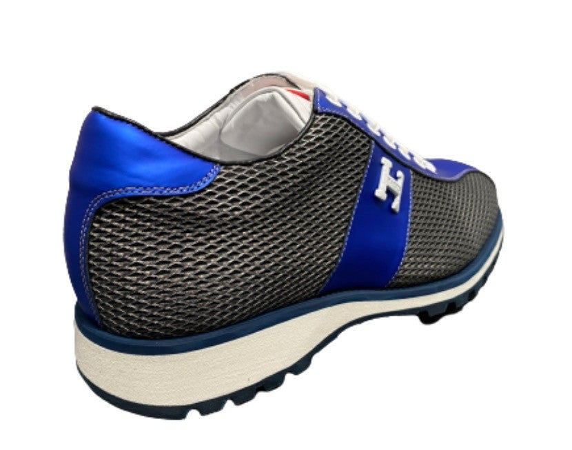 Scarpe uomo Harris sneaker pelle shade jingo metal/ azzurro fluo U17HA156