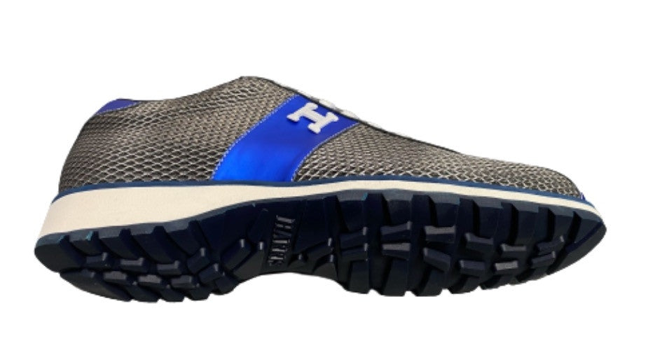Scarpe uomo Harris sneaker pelle shade jingo metal/ azzurro fluo U17HA156