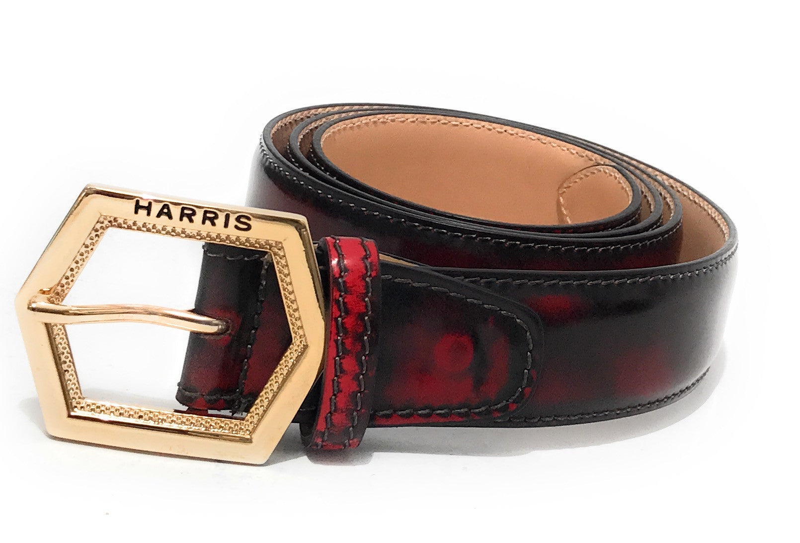 Cinta Harris in pelle shade rosso con fibbia regolabile A19HA25