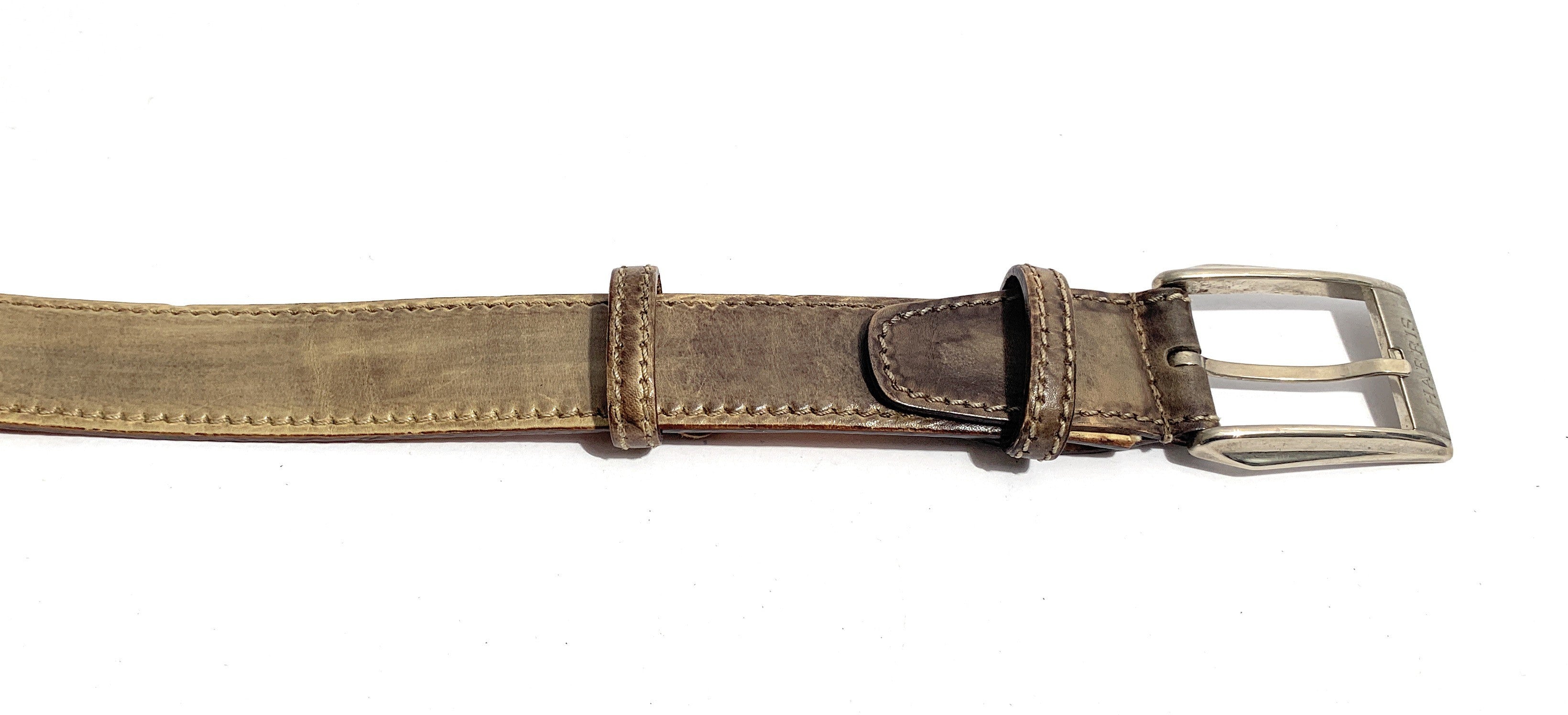 Cinta Harris pelle vintage grigio fango taglia unica regolabile A15HA11