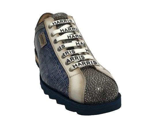 Scarpe uomo Harris sneaker pelle shade stampa razza/ bianco/ stampa cocco shade azzurro U17HA212 2817