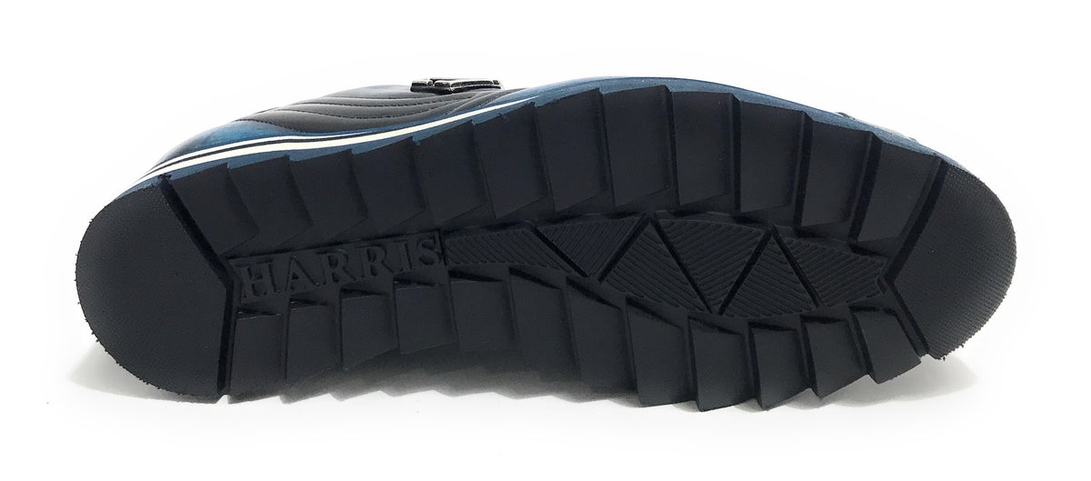 Scarpe uomo Harris sneaker pelle blu tamponato U17HA198 3895