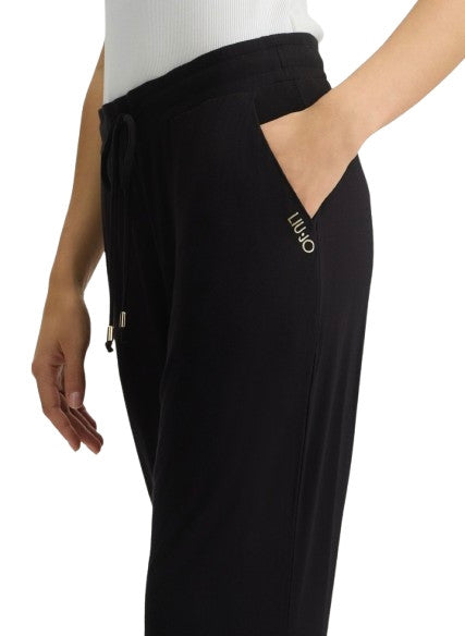 Pantalone Liu Jo donna in jersey nero ES25LJ52 VA5220 JS360