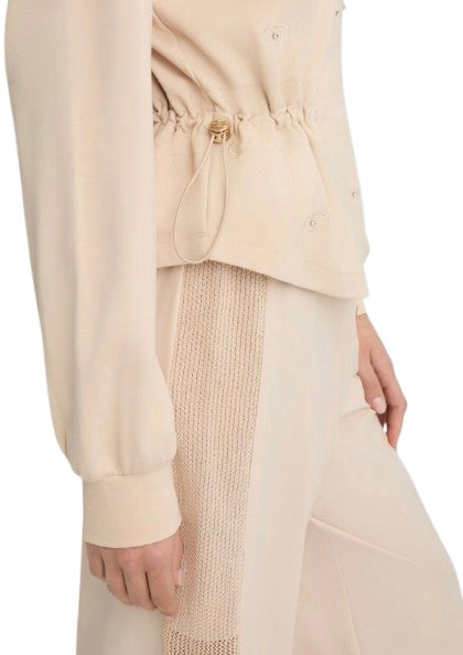 Felpa donna con zip Liu Jo beige ES25LJ70 TA5190 J5942